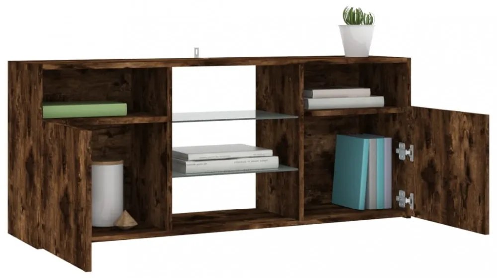 füstös tölgy színű LED-es TV-szekrény 120 x 30 x 50 cm