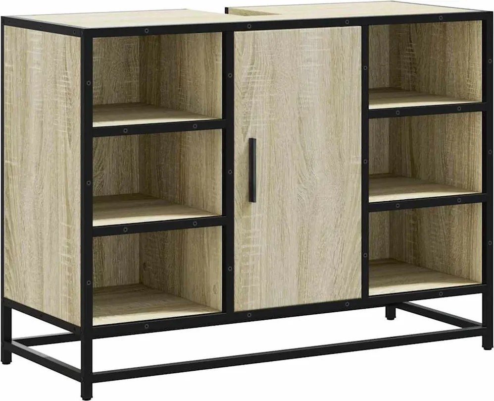 vidaXL sonoma tölgyfa fürdőszobai mosdószekrény 80 x 33 x 60 cm