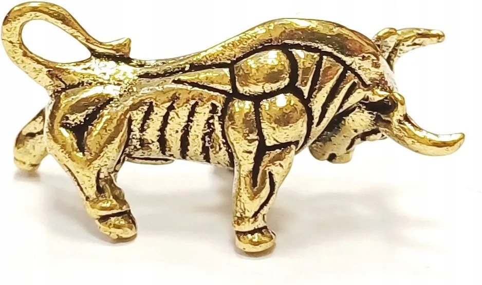 Gyönyörű Dekoratív Sárgaréz Bika Figura Íróasztalra, Fernando Bika