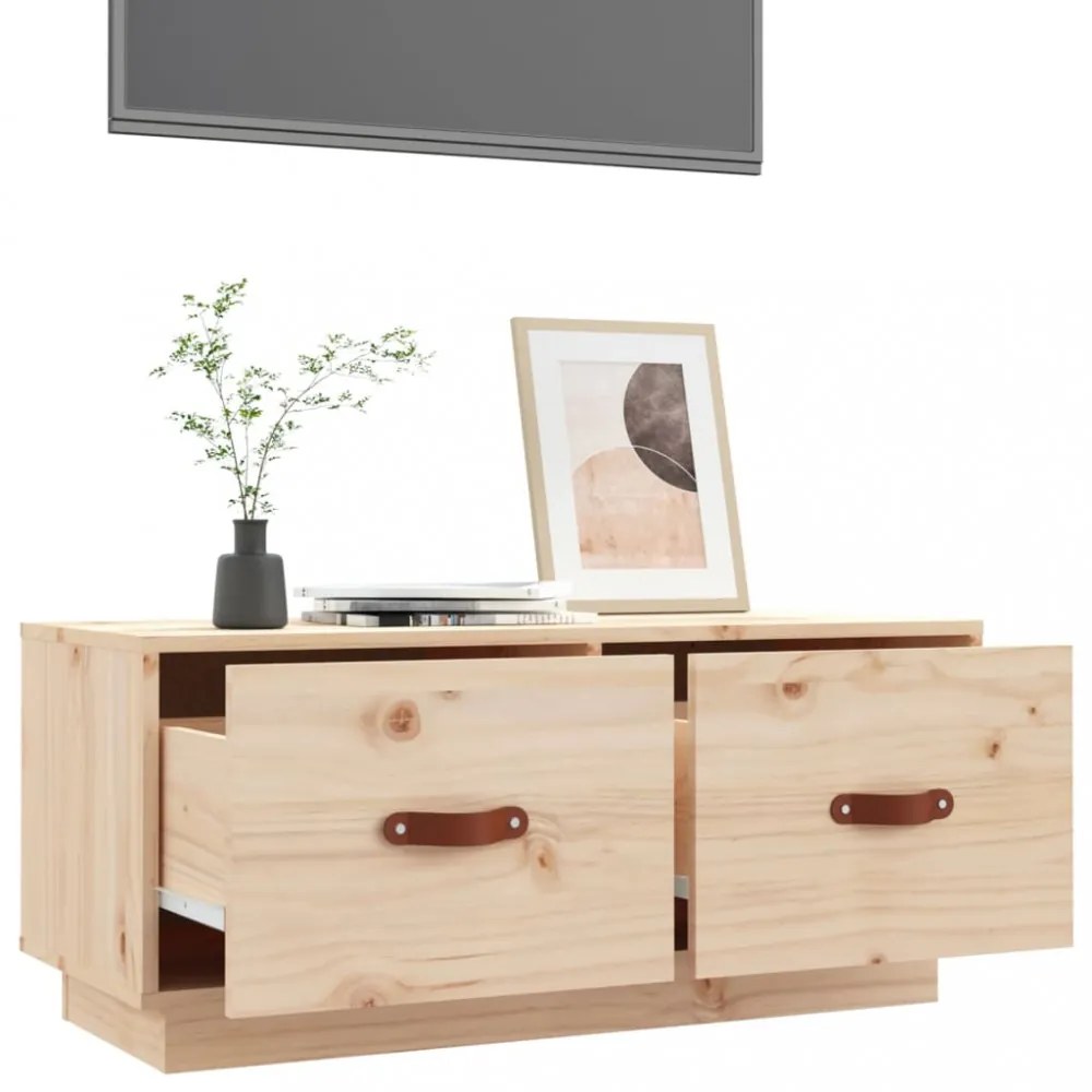 tömör fenyőfa TV-szekrény 80 x 34 x 35 cm