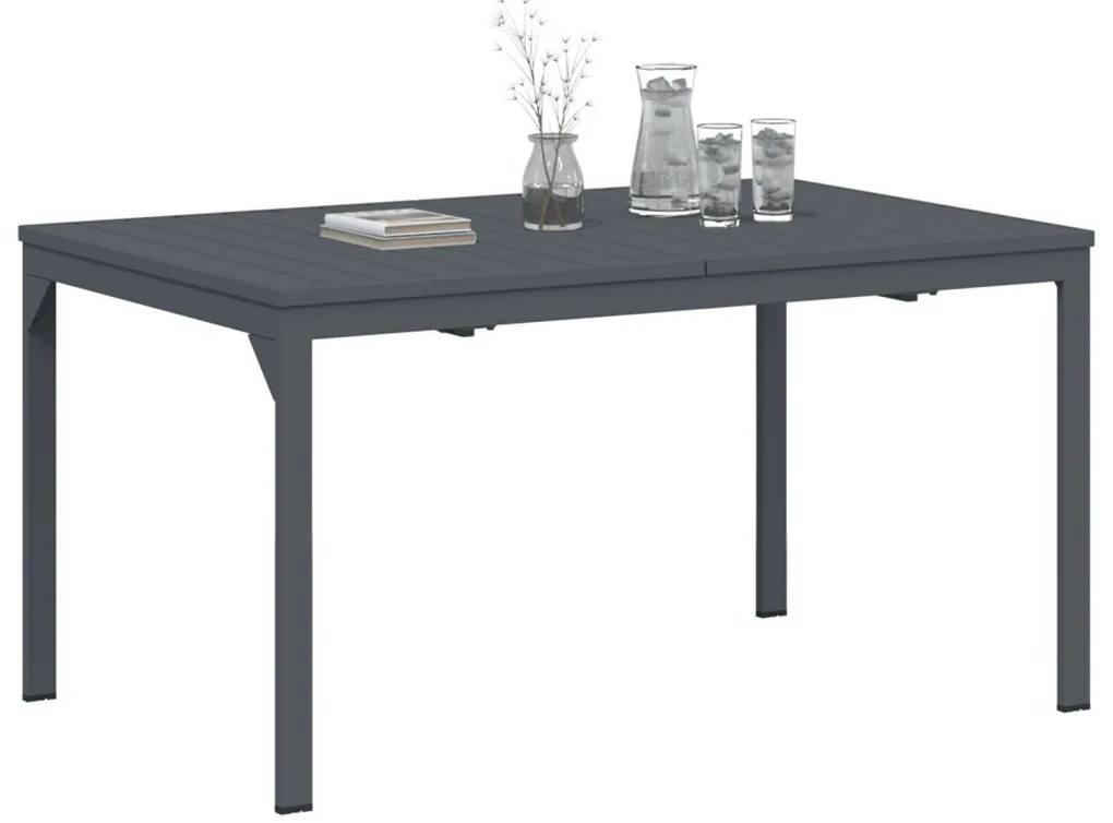 Bővíthető kertasztal 2 db Anthracite 210x90x73 cm Acél, Bővíthető kertasztal Anthracite (140-210)x90x73 cm Acél