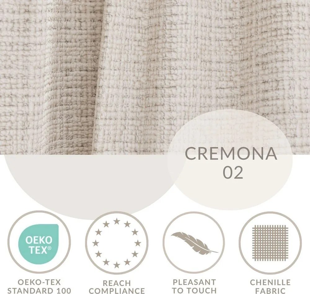 Krémszínű zsenília sarokkanapé (jobb oldali-L alakú) Kirou – Maison de Rêve