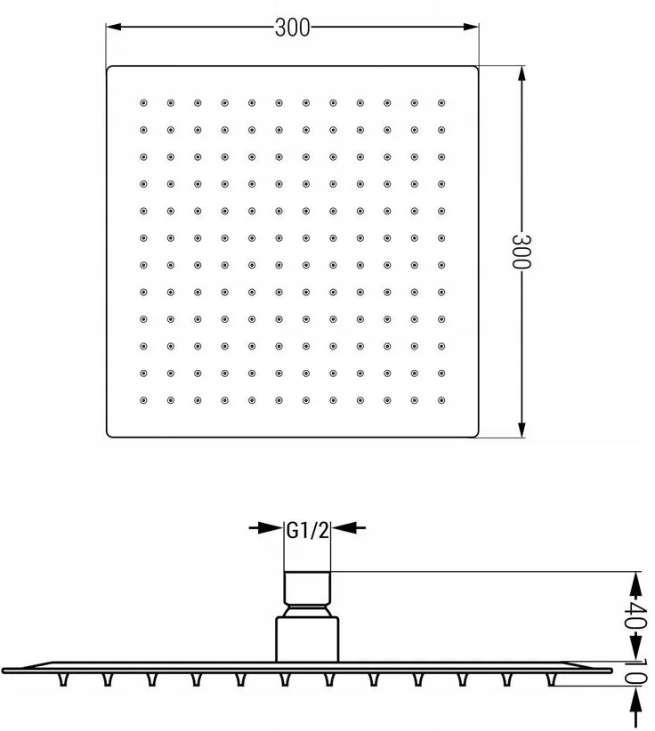 Mexen CUBE, rejtett kar 40cm + zuhanyfej 30x30cm, grafit, 79112-66 + 79130-66