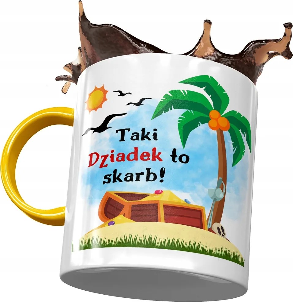 Sárga bögre nagypapának nagypapa napjára Ajándék fényképes nyomtatással