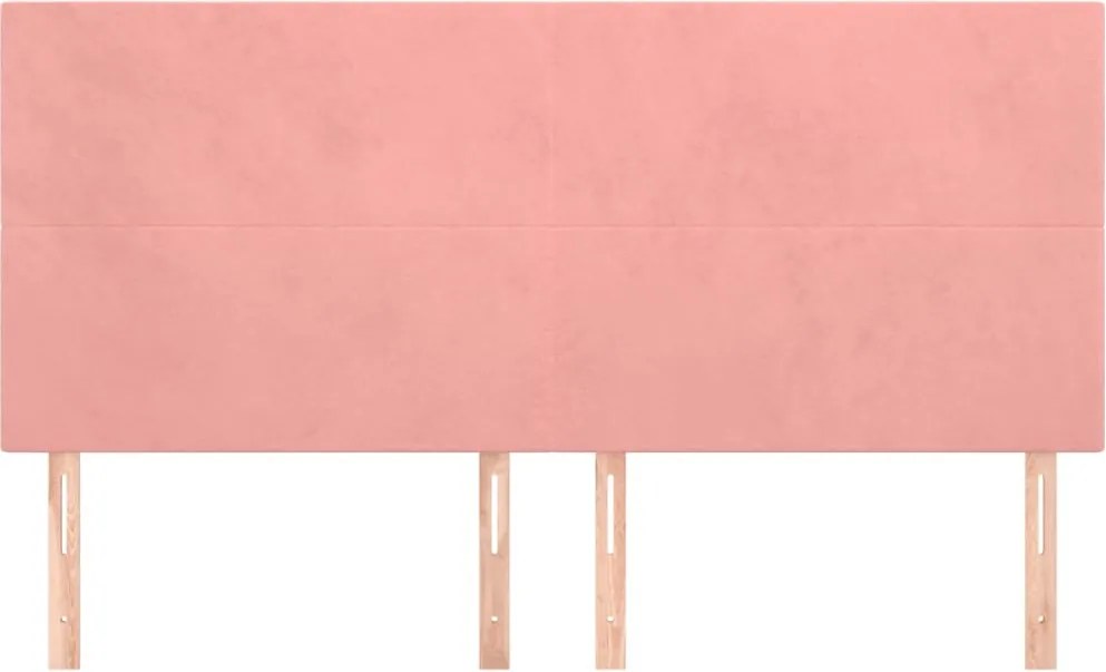 rózsaszín bársony fejtámla 200 x 5 x 118/128 cm