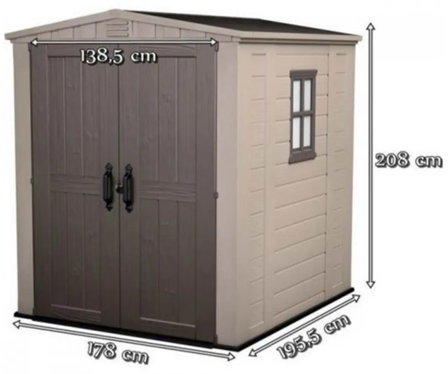 FACTOR 6x6 kerti ház, beige-taupe színben