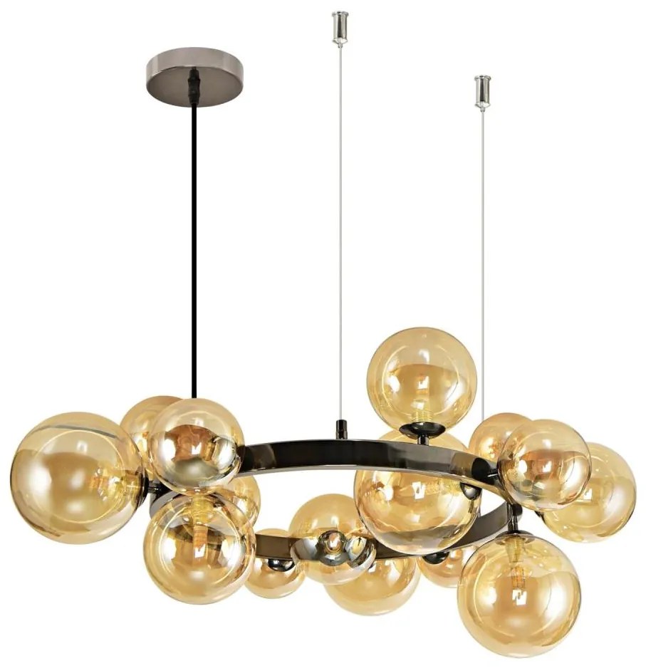 Brilagi - LED Csillár zsinóron MILLA 15xG9/3W/230V fényezett króm/arany