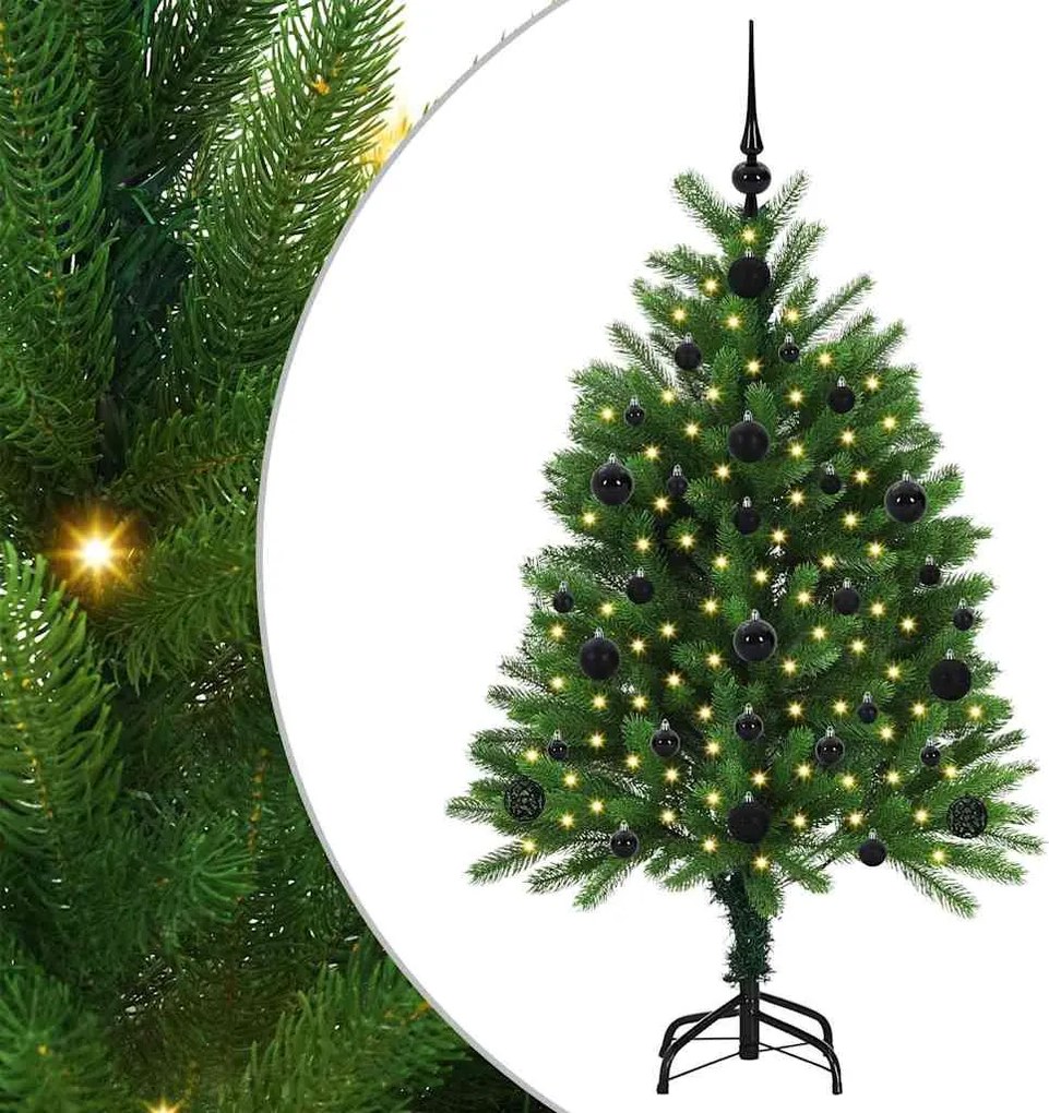vidaXL Karácsonyfa 150 LED-del állvánnyal Zöld 120 cm PE