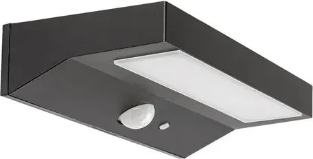 Korana kültéri napelemes fali lámpa 6w 450lm ip44 fekete mozgásérzékelő fényérzékelő