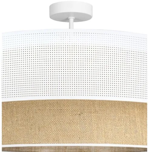 Felületre szerelt BORHO csillár 1xE27/60W/230V fehér/juta