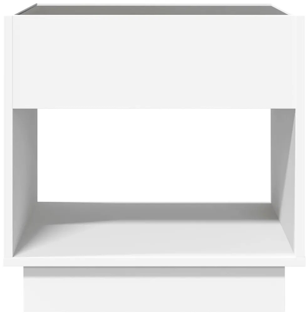 fehér végtelen hatású LED-es dohányzóasztal 50 x 50 x 50 cm
