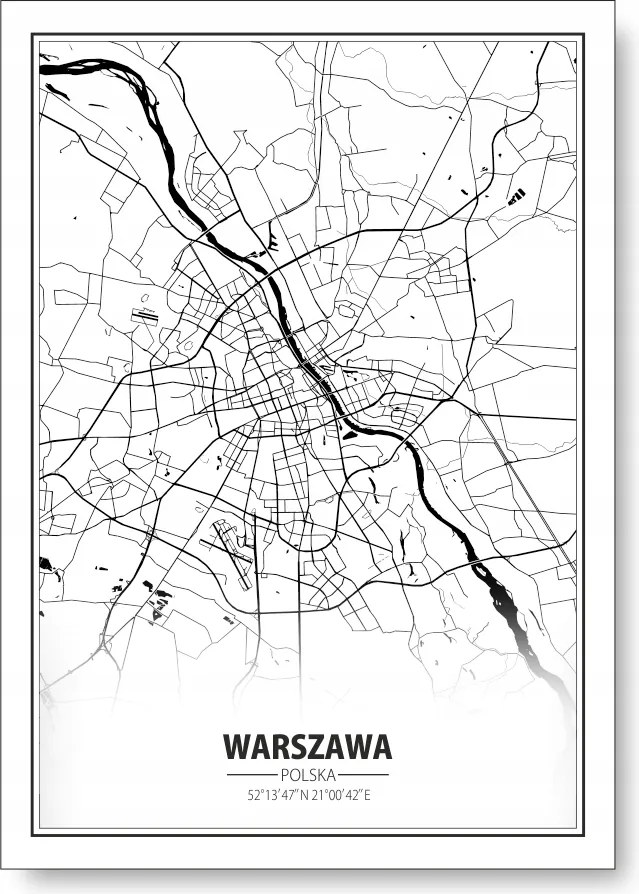 Budapest Térkép Fekete-fehér poszter 40x50 cm #194