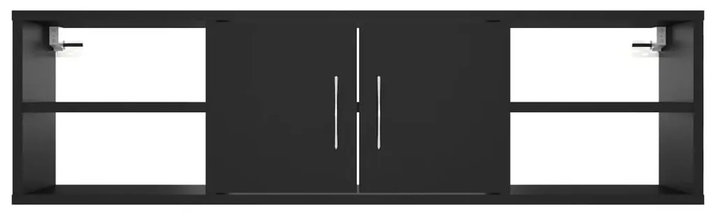 fekete szerelt fa fali polc 102 x 30 x 29 cm