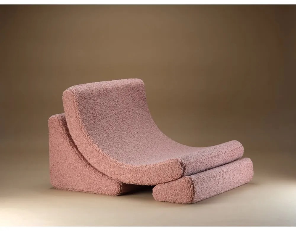 Rózsaszín buklé gyerek fotel Moon – Wigiwama