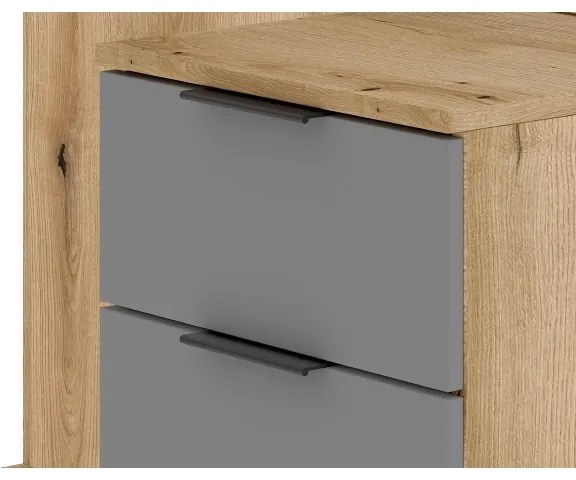 SVEN tükörrel ellátott előszobafal, barna/grafit