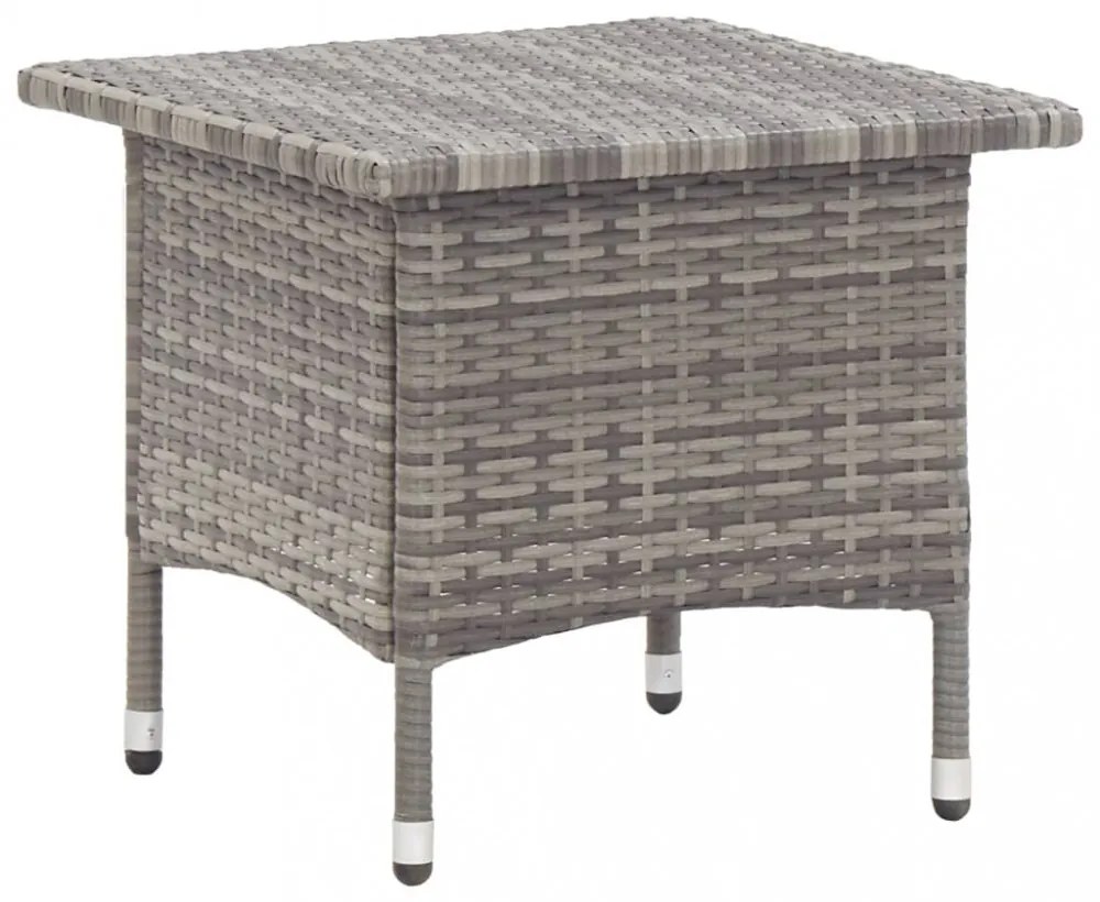 szürke polyrattan teázóasztal 50 x 50 x 47 cm