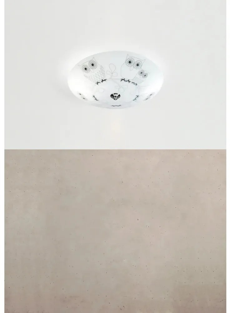 Fehér gyerek mennyezeti lámpa üveg búrával ø 39 cm Ugglarp – Markslöjd