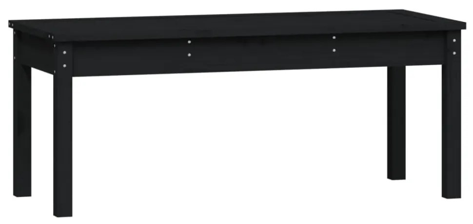 fekete tömör fenyőfa kerti pad 109x44x45 cm