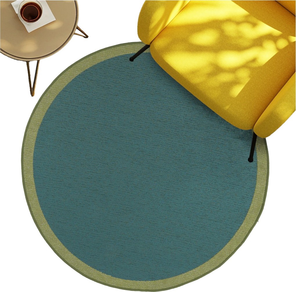 Kerek Szőnyeg Nagy Szőnyeg 120cm zöld Prémium Vízálló Terasz Erkély