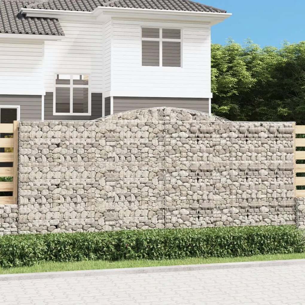 7 db íves horganyzott vas gabion kosár 400x30x180/200 cm