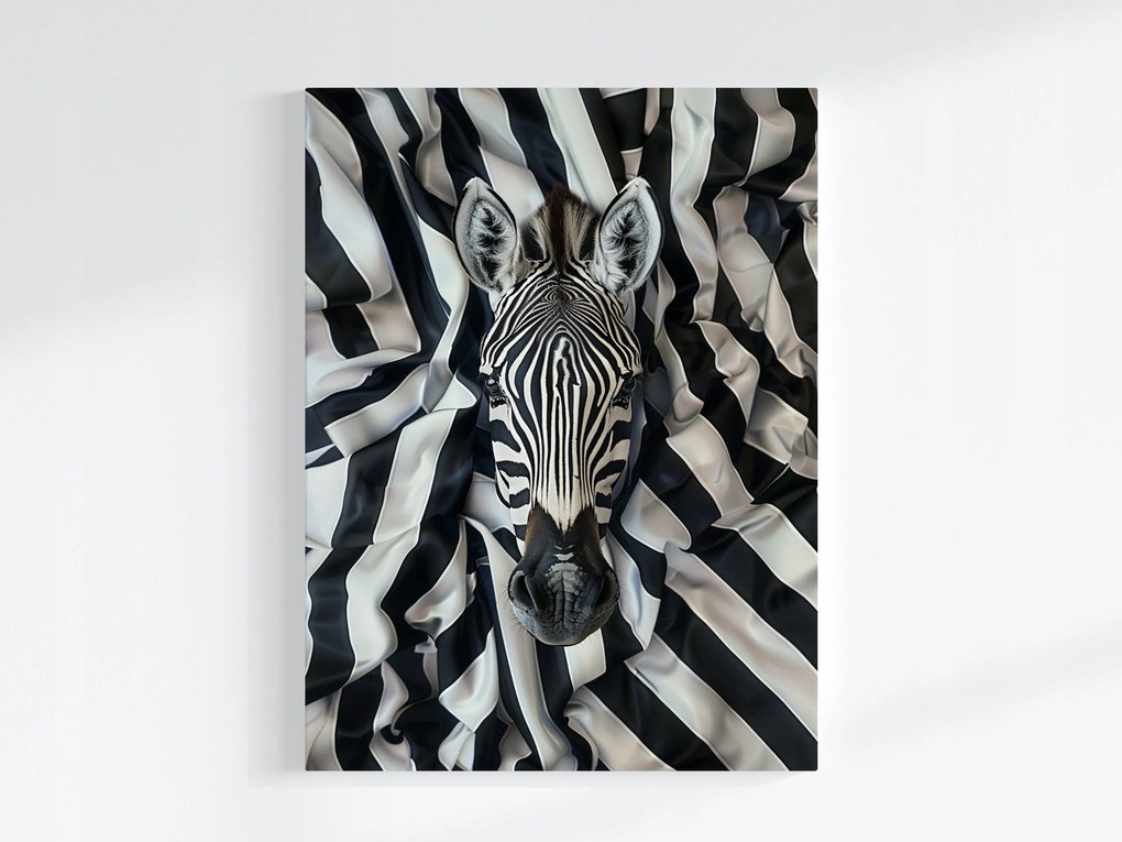 Canvas Vászonkép Fekete Fehér Zebra Portré Szövet Ágyneműhuzat 75x100