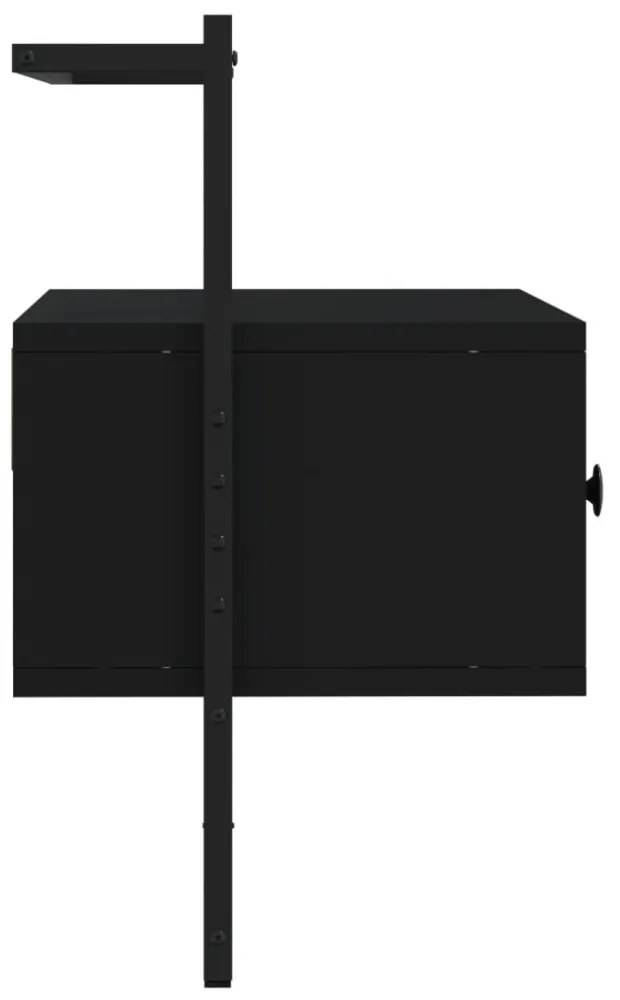fekete szerelt fa fali TV szekrény 60,5 x 30 x 51 cm
