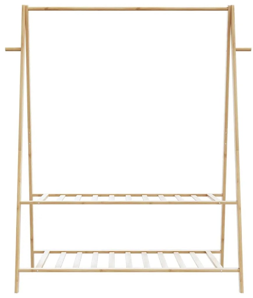 bambusz ruhaállvány polcokkal 132 x 45,5 x 150,5 cm