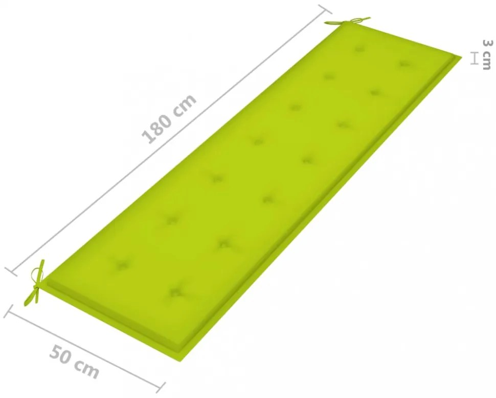 élénkzöld oxford szövet kerti padpárna 180 x 50 x 3 cm