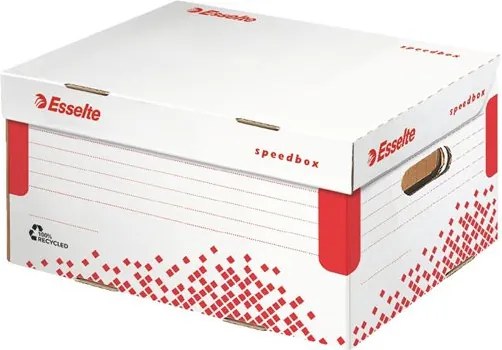 Archiválókonténer, S méret, karton, ESSELTE Speedbox, fehér (E623911)