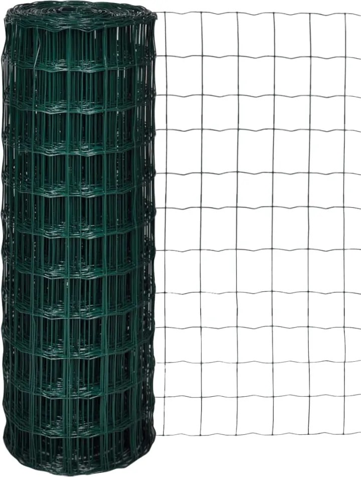 vidaXL Euro Fence zöld acélkerítés 25 x 1,7 m