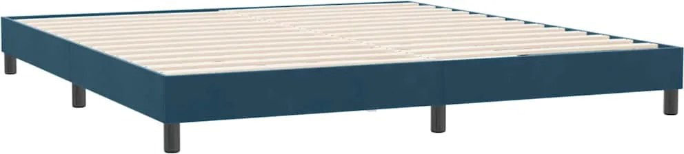 vidaXL sötétkék bársony ágykeret matrac nélkül 180x220 cm