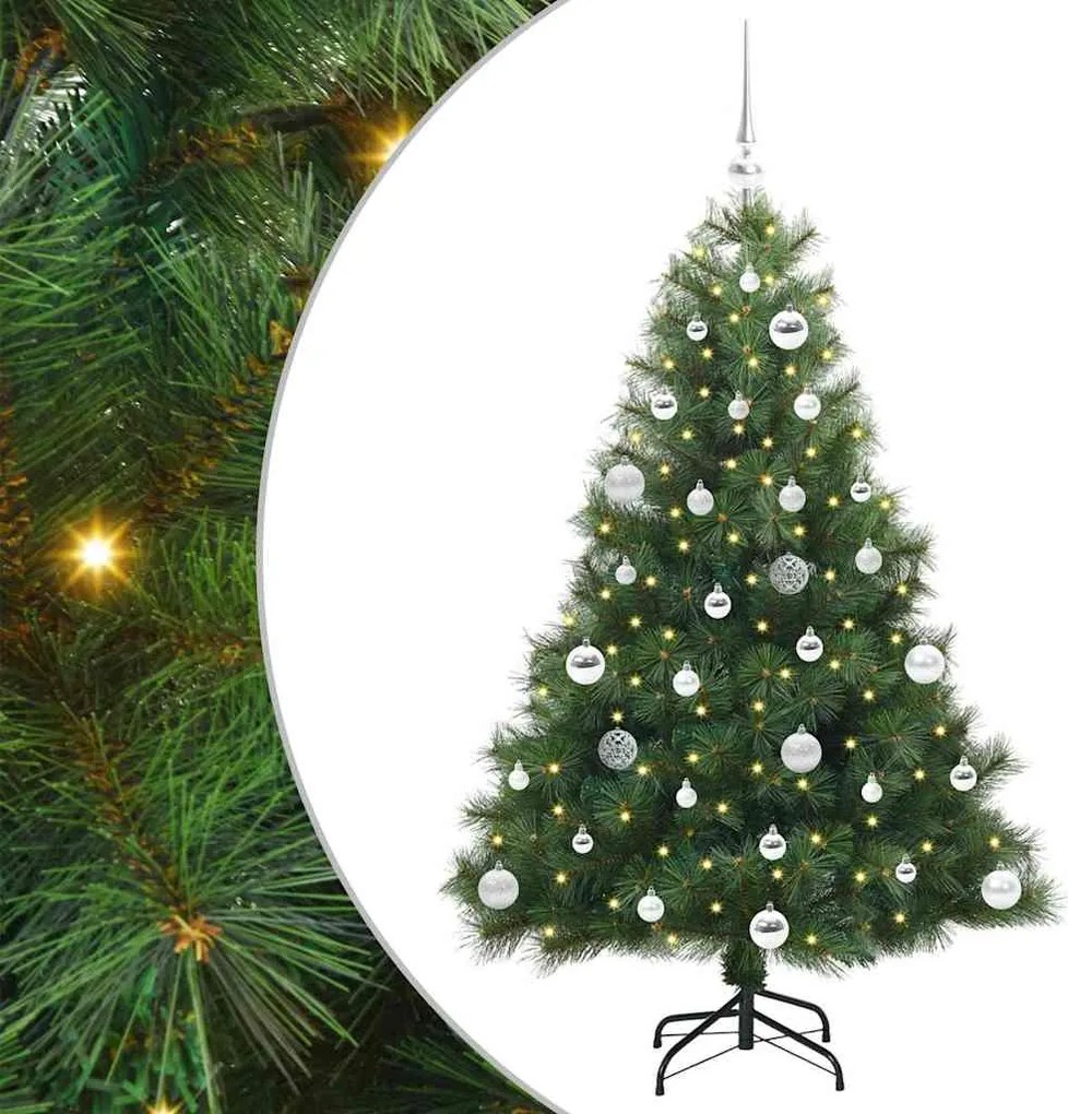 vidaXL Mű karácsonyfa 150 LED-del állvánnyal Zöld 150 cm PE és PVC