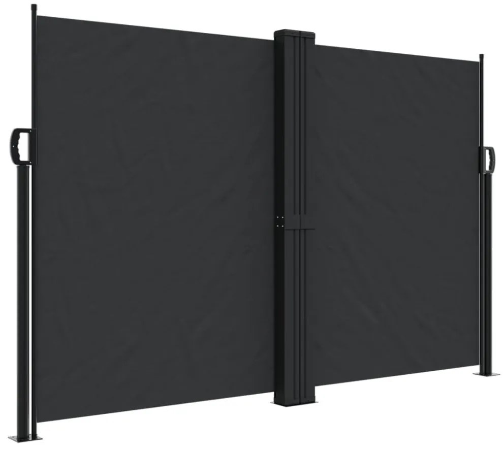 fekete behúzható oldalsó napellenző 160 x 1200 cm