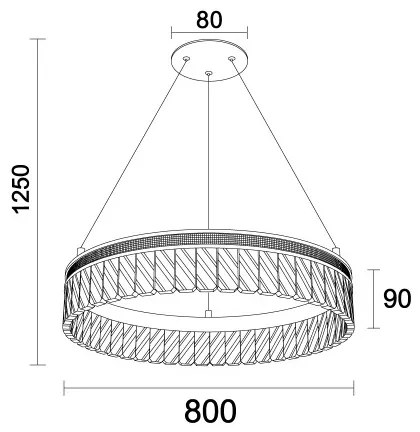 LED dimmelhető kábelre függesztett kristálycsillár THALIA LED/55W/230V 3000-6000K + távirányító