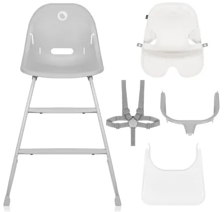 Lionelo - Gyerek étkezőszék 2 az 1-ben DALIA fehér/szürke