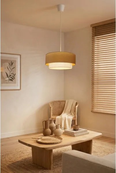 Brilagi - LED függőlámpa kábellel BOHO ECO 1xE27/10W/230V átm. 40 cm bézs/krém