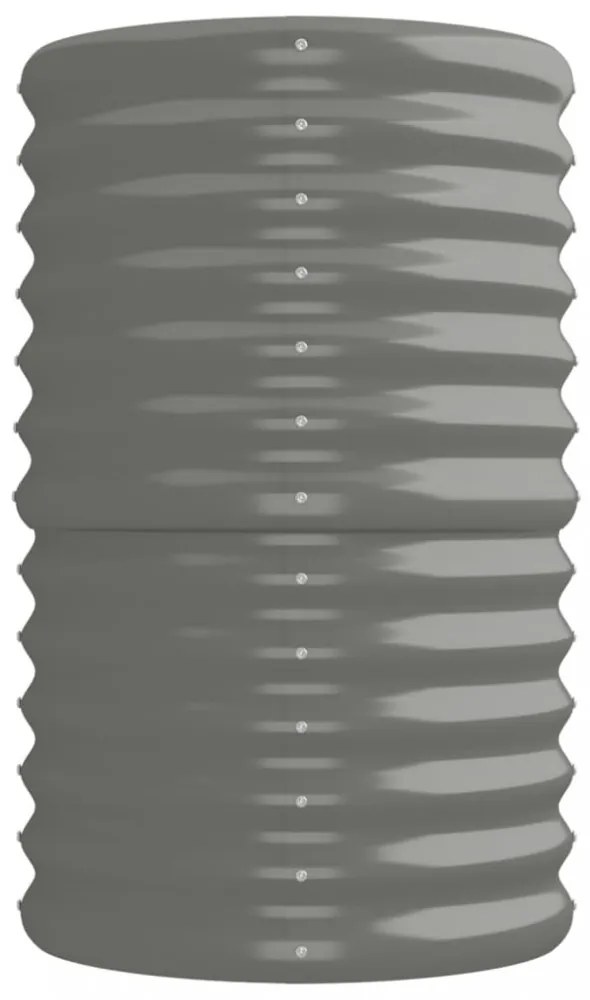 szürke porszórt acél kerti magaságyás 224x40x68 cm