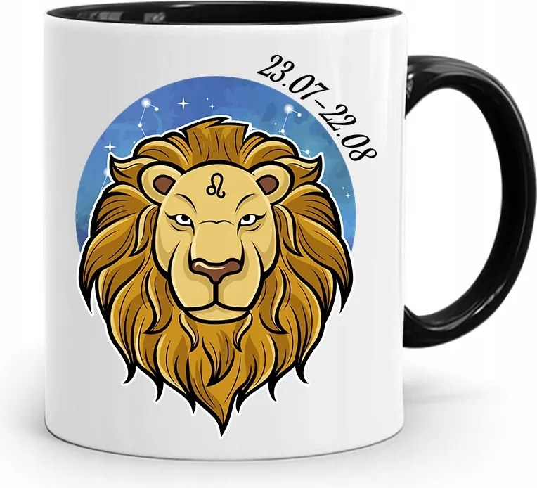 Csillagjegyek Csillagjegy Bögre Fekete Oroszlán nyomott mintával