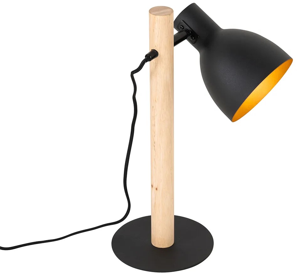 Rusztikus asztali lámpa fekete fával - Flint