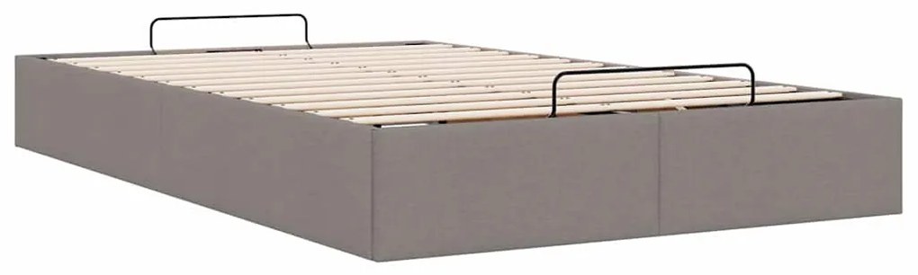 Ottomán tópszínű szövet ágykeret matrac nélkül 120x200 cm