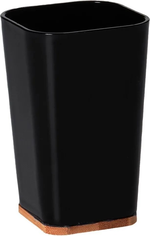 Fürdőszobai fogkefetartó bögre, fekete