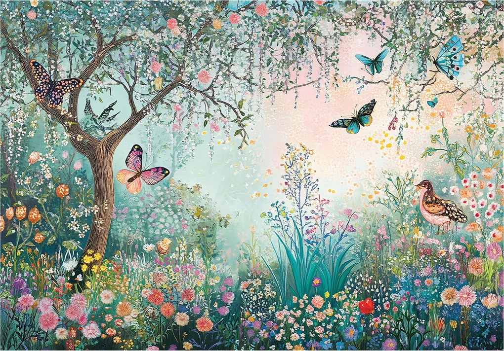 Fotótapéta Gyerekeknek Elvarázsolt Kert Virágok Tapéta Végyes Szálas Anyag 350x250