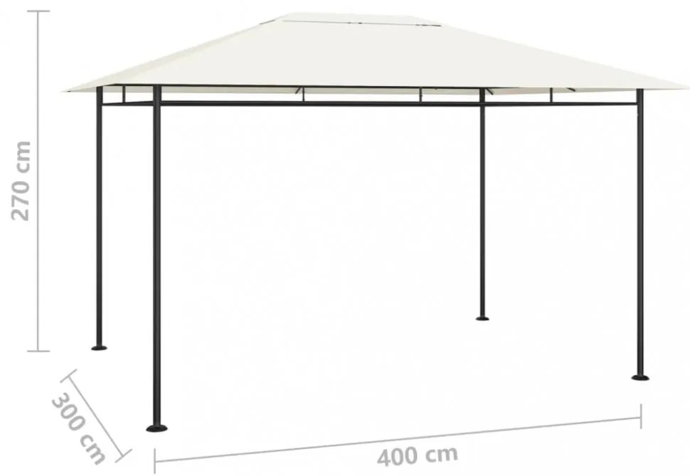 krémszínű pavilon 384x281x270 cm 180 g/m²