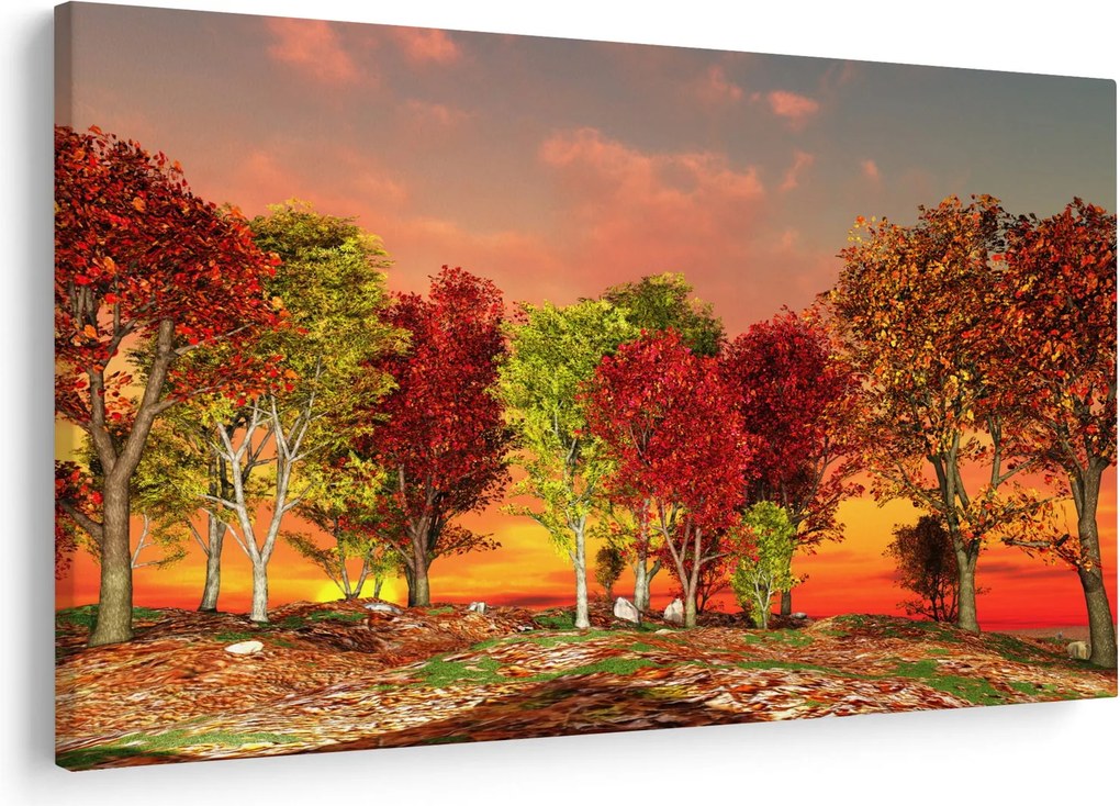 Kép - Színes fák (90x60 cm)
