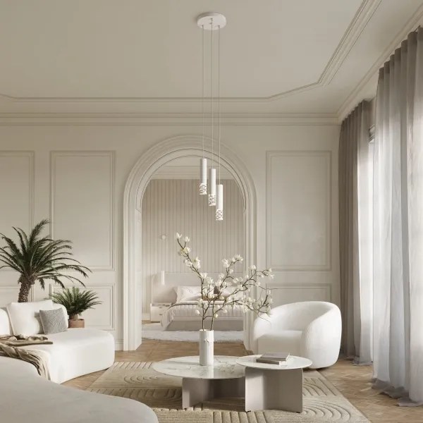 Sollux SL.1694 - Csillár zsinóron LIRO 3xGU10/10W/230V fehér