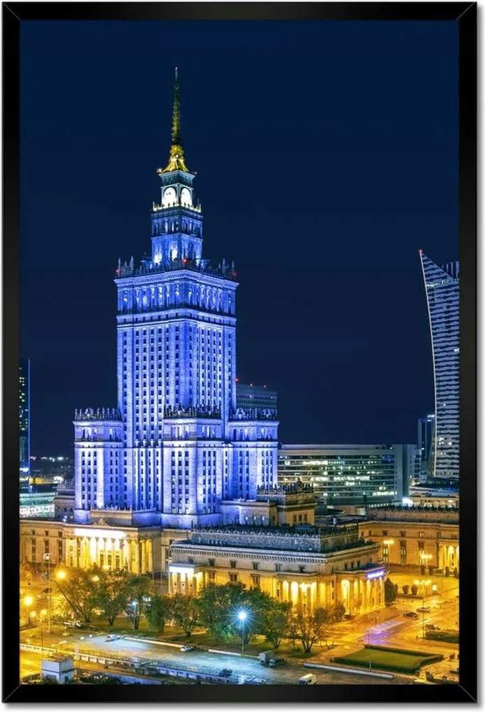 Poszterek keretben 40x60 Varsó éjszaka Palota