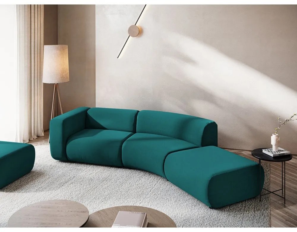 Türkiz bársony heverő (jobb oldali) Ekahi – Makamii