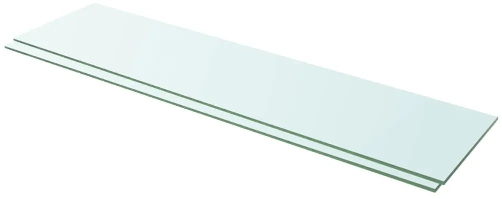 2 db átlátszó üveg paneles polc 100 x 25 cm
