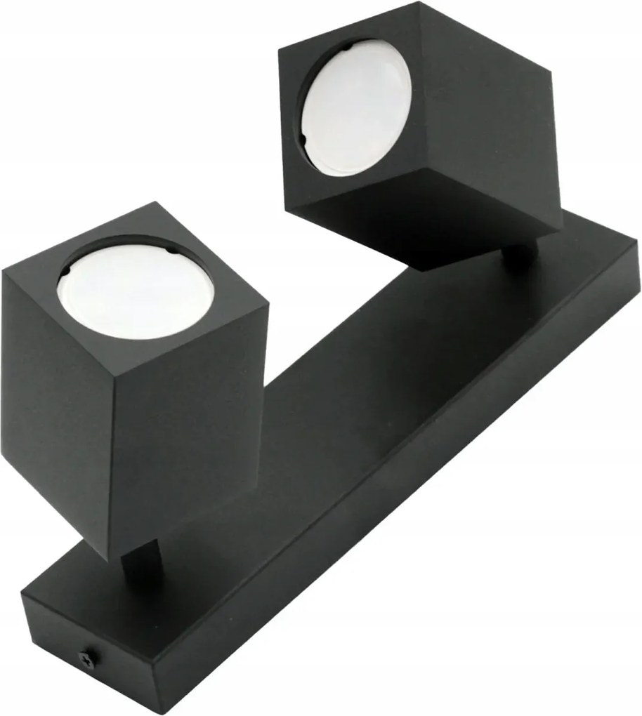 Quantus Idealed lámpa fekete 2xGU10 40W fali-mennyezeti Led állítható