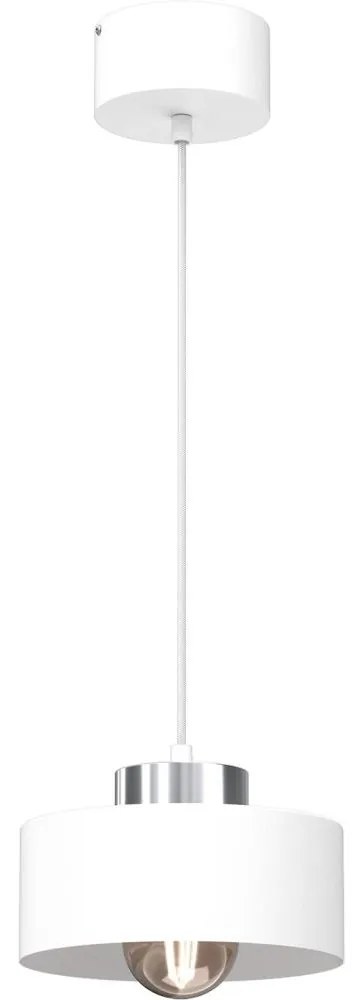 Csillár zsinóron MARTI 1xE27/15W/230V fehér/króm